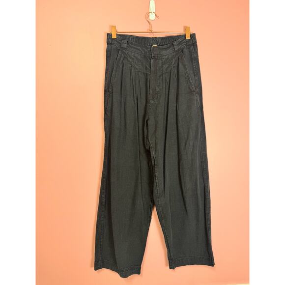 Free People Lotta Love Linen Trouser in Black Size 2 - Picture 5 of 7